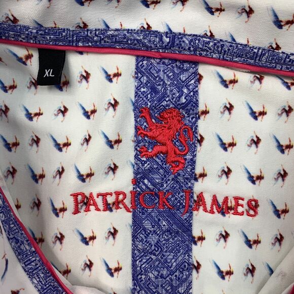 Patrick James Surfer Shirt Mens XL Extra Large White Short Sleeve Cotton Button - Picture 5 of 9